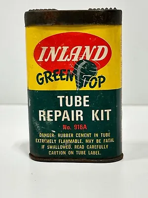 Vintage Inland Green Top Tube Repair Kit Tin No 916A Tire Collectible • $18