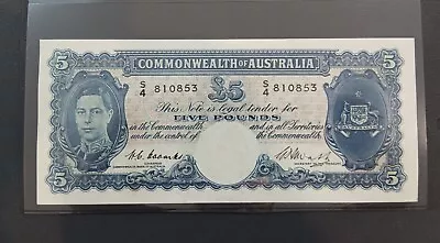 1949 5 Pound Note Australian Coombs Watt High Grade • $102.50