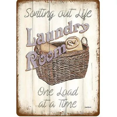 £4.99 • Buy Retro Vintage Laundry Room One Load At A Time Kitchen House Home Metal Wall Sign