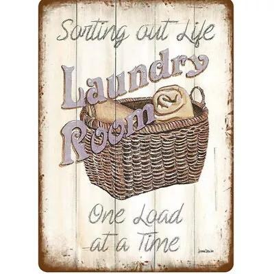 Retro Vintage Laundry Room One Load At A Time Kitchen House Home Metal Wall Sign • £4.99