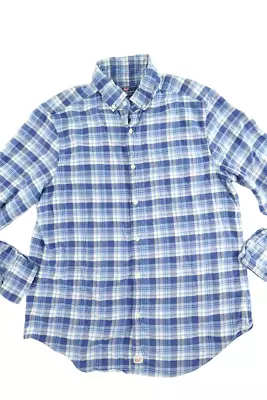 Vineyard Vines Classic Fit Murray Plaid Men M Blue Long Sleeve Button Down Shirt • $15