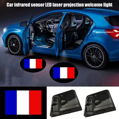 2x French Flag Logo Car Door Wireless LED Welcome Laser Projection Shadow Light • $17.94