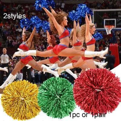 Handheld Pom Poms Cheerleader Cheerleading Cheer Dance Party Football Club • £3.88
