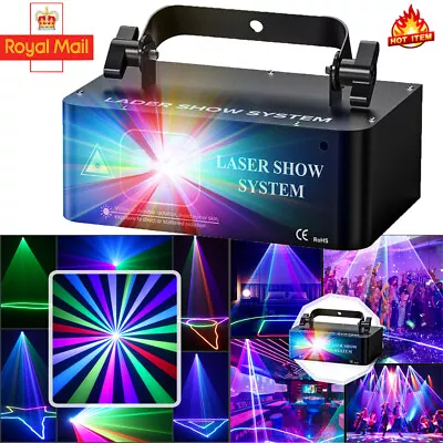 500mW LED RGB Beam Scanner Light DMX Laser Projector Stage DJ Light Disco Party • £49.99