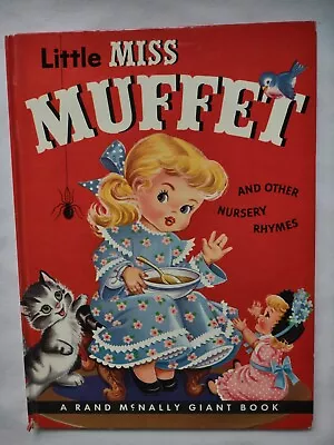 Vintage 1956 Little Miss Muffet & Other Nursery Rhymes Rand Mcnally Giant Book • $14
