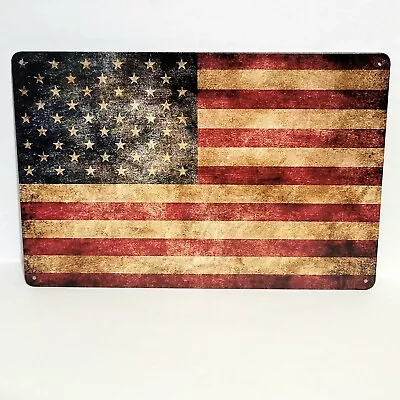 American Flag Rustic Vintage Metal Tin Signs Man Cave Garage • $12.99