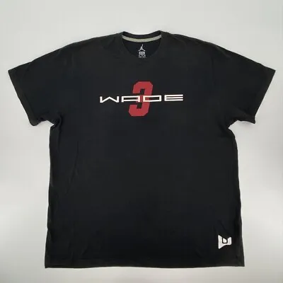 Miami Heat Shirt Mens 2XL XXL Black Dwyane Wade NBA Basketball Jordan Dri-Fit • $2.99