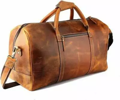 Men Briefcase Real Goat Leather Vintage Messenger Shoulder SLING DUFFLE BAG GIFT • $112.19