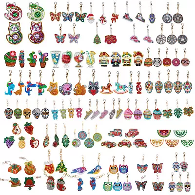 $15.04 • Buy Full Drill 5D DIY Diamond Painting Keychain Keyring Handmade Pendant Key Rings
