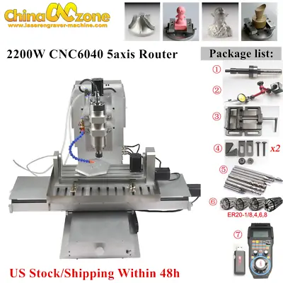 6040 5Axis CNC Router 3D Engraver Mach3USB CNC Engraving Milling 2200W Handwheel • $3199