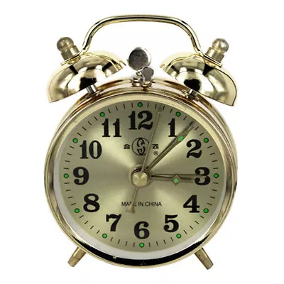 Home/Indoor Mechanical Alarm Clock Manual Wind Up Vintage Metal Table Clocks • £14.88