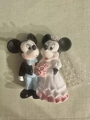 Vintage Mickey And Minnie Wedding Porcelain Figurine • $10