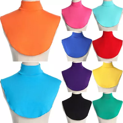 Women Men Cotton Fake Mock Neck Bib Dickey Collar Neckline Turtleneck Warmer Top • $6.22