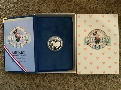  Disney Mickey Mouse 60 Years With You- 1oz Silver Proof Mickey Mouse Club 1955 • $89