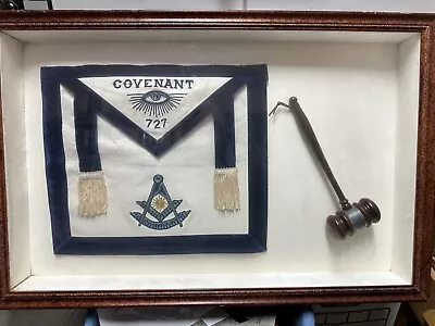 Freemason / Masonic Shadowbox Covenant 727 & Gavel 28  X 18  X 3.5  • $49.95