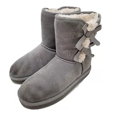 UGG Koolaburra Short Boots By UGG Victoria Gray Sheep Shearling Kids US Size 3  • $23