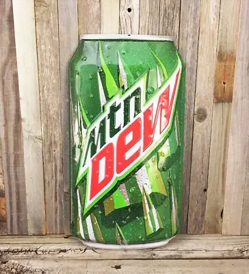 Mountain Dew Soda Cola Pop Can 18  Large Embossed Metal Tin Sign Vintage New • $37.95