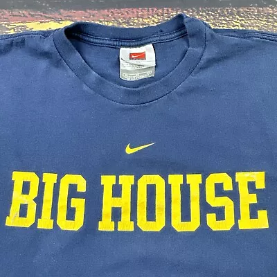 Vintage Nike Michigan Wolverines Shirt Center Swoosh Big House Tee Mens Large • $18