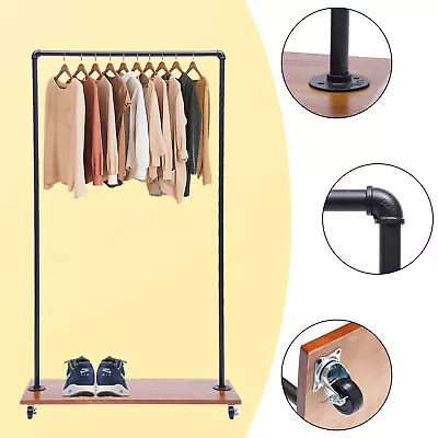 Movable Clothing Rack Clothes Rail Rack Rolling Garment Rack For Hanging Clothes • $94.05