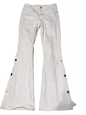 H&M Flared Leg White Denim Pants Size 16! QUALITY DENIM! MEASURMENTS GIVEN! • $8.99