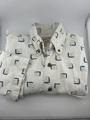 Woolrich Shirt Men M Button Up Short Sleeve Fly Fishing Pattern • $23.40