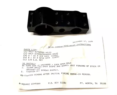 B-SQUARE Model #18575 M1 CARBINE Mono Scope Mount For 1” Scope No Gunsmithing • $32.50