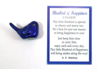 Y5 BLUEBIRD OF HAPPINESS Pocket Charm Blue Bird Figurine Ganz Er36100 Miniature • $5.99