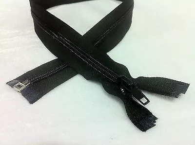 £2.49 • Buy OPEN ENDED BLACK NYLON ZIP NO7 (LONG SIZES AVALIBLE) 20,27,28,36,42,48 & 59 Inch