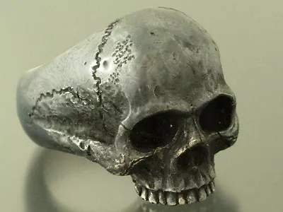 MENS STERLING SILVER SKULL RING! 925 HEAVY  Masonic Handmade Jewelry.925 • $275