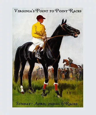 Horse Virginia Equestrian Races Jumping USA Sport Vintage Poster Repro FREE S/H • $17.90