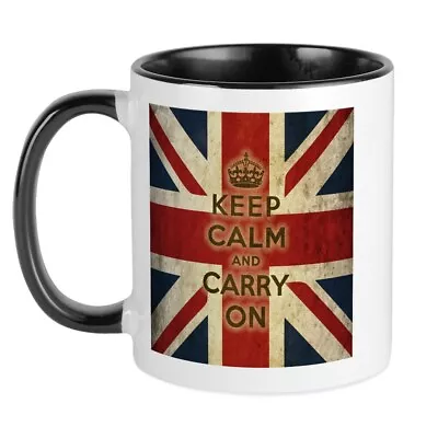 CafePress Vintage Keep Calm And Carry On Mug 11 Oz Ceramic Mug (676697970) • $17.99