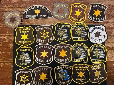 Vintage Obsolete State Of Michigan Sheriff’s Patches Mixed  Lot Of 20. Item 276 • $10