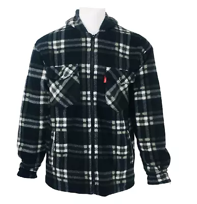 Padded Shirt Fur Lined Lumberjack Flannel Work Jacket Warm Thick Casual Top • £20.75