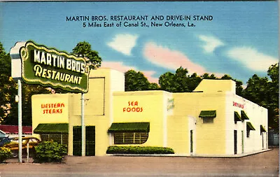 New Orleans Louisiana - Martin Brothers Restaurant - Vintage Linen Postcard • $4.99