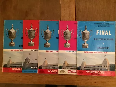 FA VASE FINALS 5 X  PROGRAMMES. COLLECTION 1975 - 1979. • £15