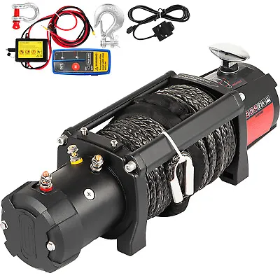 $294.99 • Buy 12000Ibs Electric Winch 12V 85FT Synthetic Rope 4WD ATV UTV Winch Towing Truck