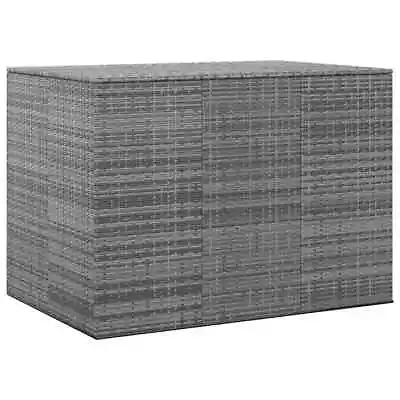 Patio Cushion Box PE Rattan Gray VidaXL • $893.45