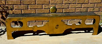 Antique Brass Cast Iron Fireplace Fender Bumper Wood Stove Guard 47  X12  1880s • $349.99