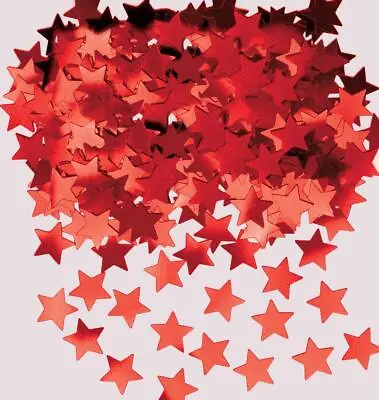 14g Red Metallic Stars Table Confetti Engagement Birthday Party Sprinkles Decor • £1.78