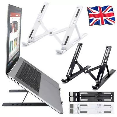 Adjustable Laptop Stand Folding Portable Tablet Desktop Holder Office Support UK • £3.98