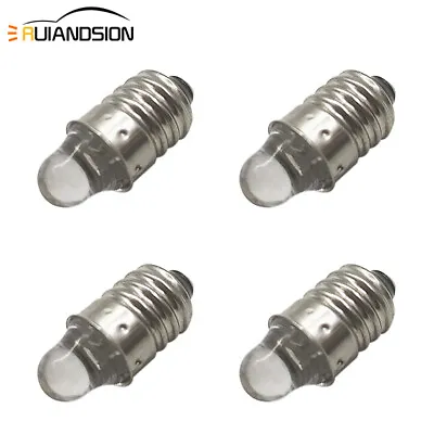 4X 3Volt. E10 Lamp LED Bulb 3V 6000K White MES 1447 Screw For Torch Bike Bicycle • $2.58