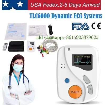 TLC6000 Dynamic 12 Channel ECG/EKG Holter Recorder Systems Monitor Software • $499