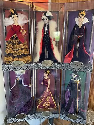 Disney Villains Designer Collection Complete ALL 6 DOLLS NRFB • $2500