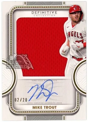 Mike Trout 2022 Topps Definitive Game-Used Jersey Auto Card #ARC-MT 02/20 • $449.96