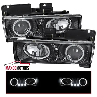 Black Projector Headlight Fits 1988-1998 Chevy C10 C/K Silverado Sierra LED Halo • $73.49