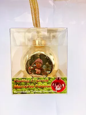 Memories Forever 15 Second Recordable GOLD Christmas Holiday Ornament / NEW • $19.99