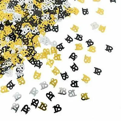 Party Table Confetti Decorations Black Gold Silver Birthday All Age Sprinkles • £2.99