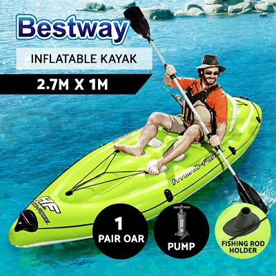 $151.67 • Buy Bestway Inflatable Kayak Fishing Boat Single Seat Canoe Raft Koracle 2.7 X 1.0m