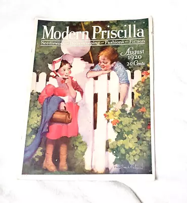 Modern Priscilla August 1920 Vintage Antique Magazine Ephemera 10.5x14  Rare GUC • $18.29