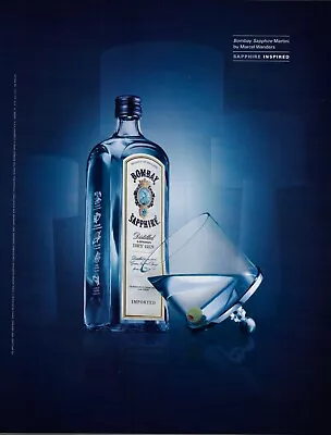 2004 Bombay Dry Gin Sapphire Martini By Marcel Wanders Olive Vintage PRINT AD • $11.99